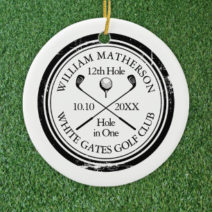 Personalisiertes Golf-Loch-in-Eins-Foto-Andenken Keramik Ornament