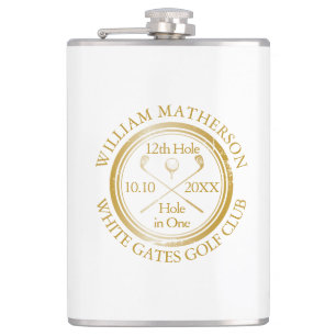Personalisiertes Golf-Loch-in-Eins Gold Flachmann