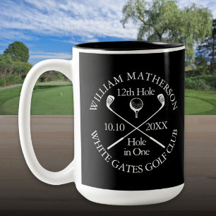 Personalisiertes Golf-Loch-in-Eins Modern Klassike Zweifarbige Tasse