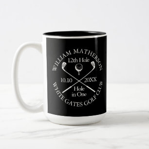 Personalisiertes Golf Loch-in-One Modern Klassiker Zweifarbige Tasse