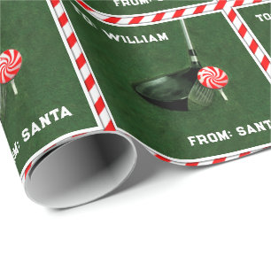 Personalisiertes Golf-Weihnachten Geschenkpapier