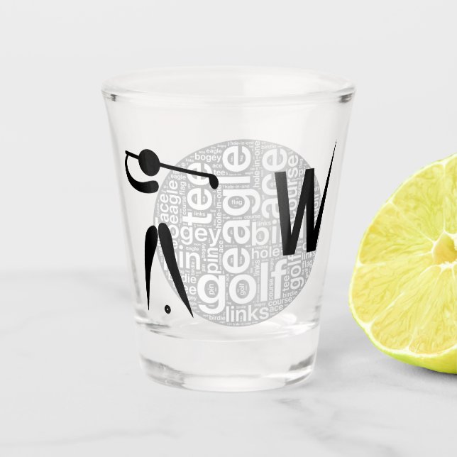 Personalisiertes Golf-Whisky-Schuss-Glas Schnapsglas (Vorderseite)