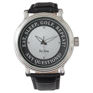 Personalisiertes Golfball-Zitat Schwarz & Weiß Her Armbanduhr