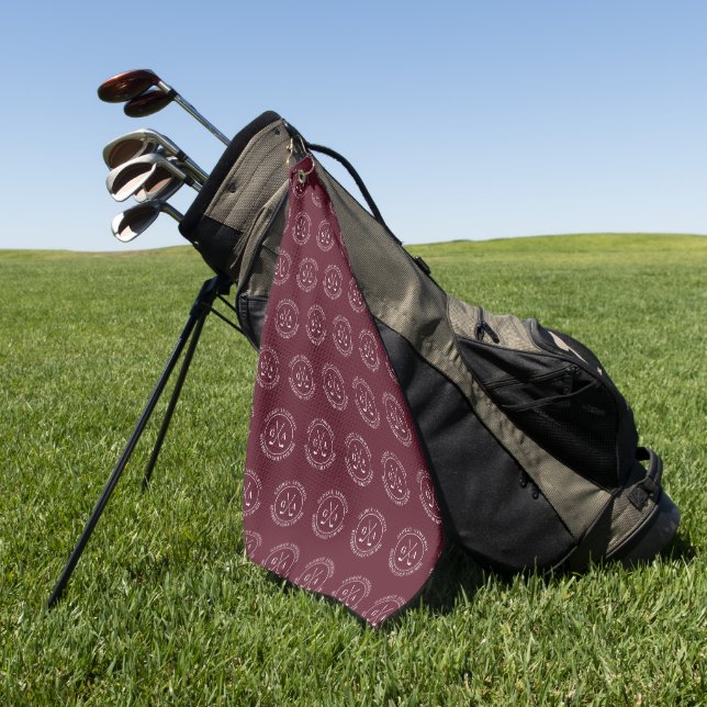 Personalisiertes Golfclub-Monogramm-Geschenk Golfhandtuch (Gras)
