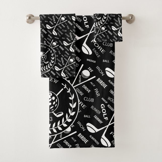Personalisiertes Golfer-Logo Badhandtuch Set (Insitu)