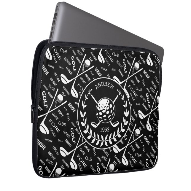 Personalisiertes Golfer-Logo Laptopschutzhülle (Vorne Rechts)