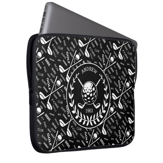 Personalisiertes Golfer-Logo Laptopschutzhülle (Vorne Rechts)