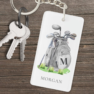 Personalisiertes Golfer Monogramm Schlüsselanhänger