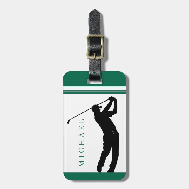 Personalisiertes Golfgepäcketikett Gepäckanhänger (Vorderseite vertikal)