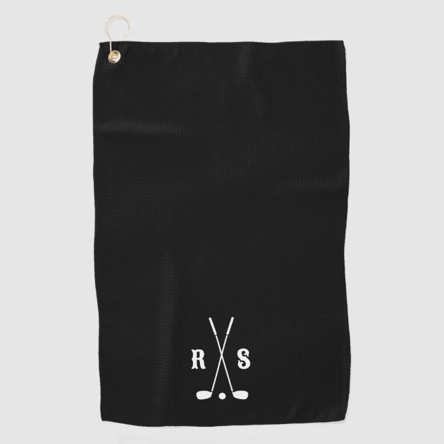 Personalisiertes Golfgeschenk mit Anfangsbuchstabe Golfhandtuch (Vorderseite)