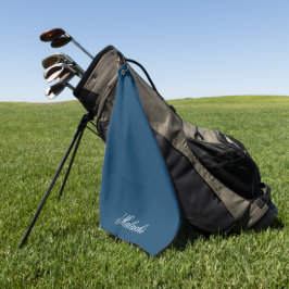 Personalisiertes Golfhandtuch in Marineblau mit in