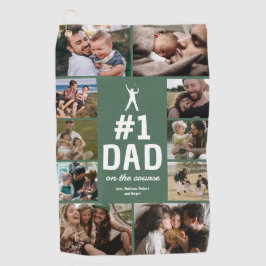 Personalisiertes Golfhandtuch "No.1 Dad" mit Fotos