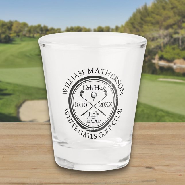 Personalisiertes Golfloch in einem Schnapsglas (Personalized Golf Hole in One Shot Glass)