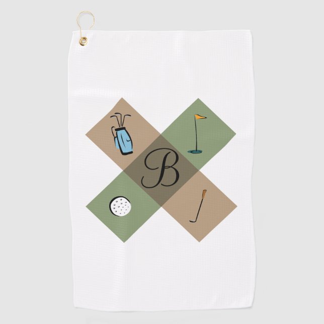 Personalisiertes Golflogo Golfhandtuch (Vorderseite)