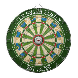 Personalisiertes Golfstil-Familien-Dartboard EST 2 Dartscheibe