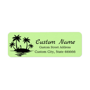 Personalisiertes Golfthema Palm Tree Rücksendeadre