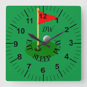 Personalisiertes Golfthema Wall Clock Quadratische Wanduhr