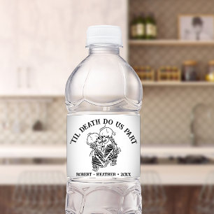 Personalisiertes Gothic Hochzeitsgeschenk für die Wasserflaschenetikett