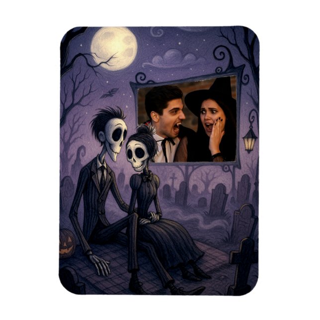 Personalisiertes gotisches Halloween-Foto Magnet (Vertikal)