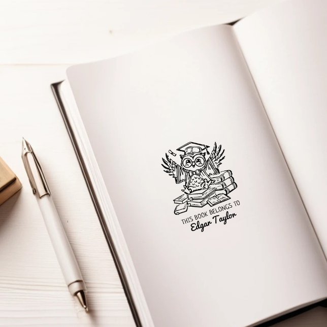 Personalisiertes Graduate Owl Buchzeichen Gummistempel (Von Creator hochgeladen)