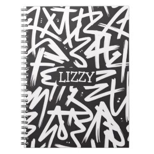 Personalisiertes Graffiti-Namen-Muster — Benutzerd Notizblock