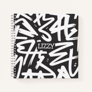 Personalisiertes Graffiti-Namen-Muster — Benutzerd Notizbuch