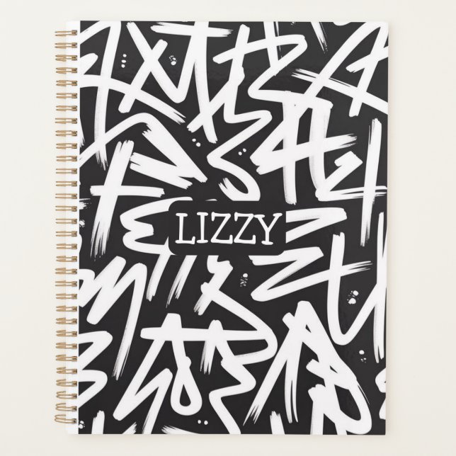 Personalisiertes Graffiti-Namen-Muster — Benutzerd Planer (Vorderseite)
