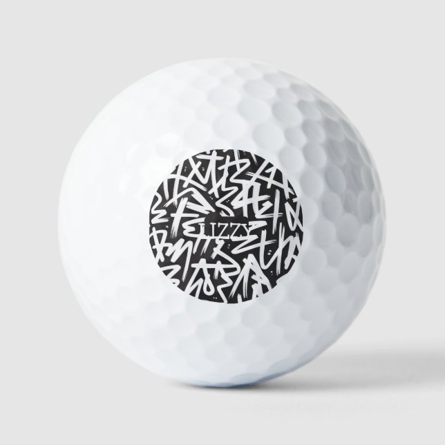 Personalisiertes Graffiti-Namensmuster — Individue Golfball (Vorderseite)