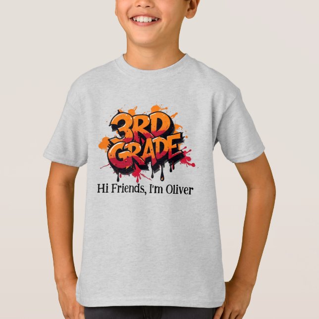 Personalisiertes Grafik T-Shirt für Kinder - Zurüc (Vorderseite)