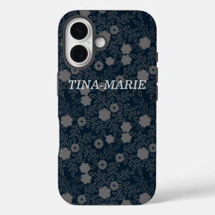 Personalisiertes Grafikdesign für Schwarz und Grau iPhone 16 Hülle