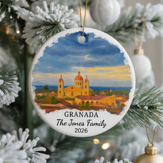 Personalisiertes Granada-Keramik-Ornament, Benutze Keramik Ornament