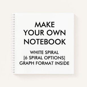 Personalisiertes GRAPH-Notebook, White Spiral Notizbuch