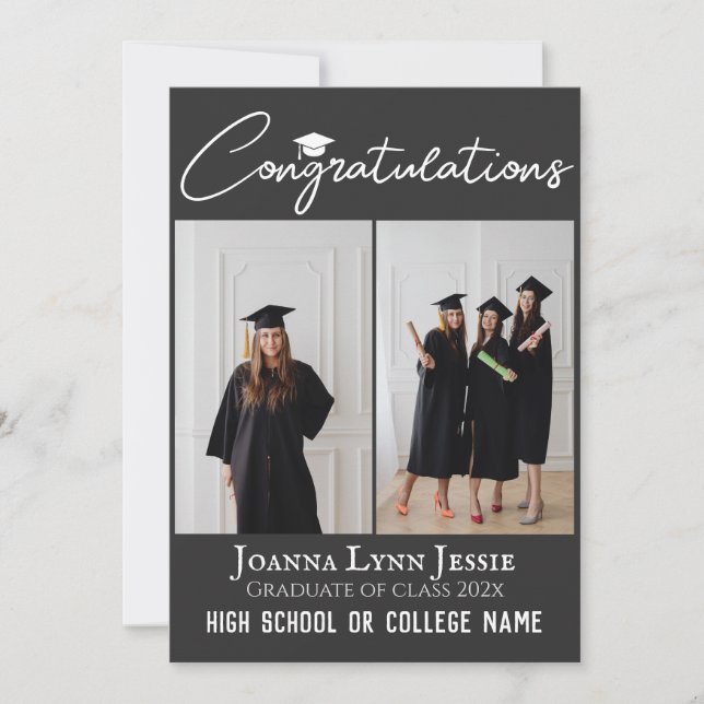Personalisiertes Gratulationsskript Graduate Foto Karte (Vorderseite)