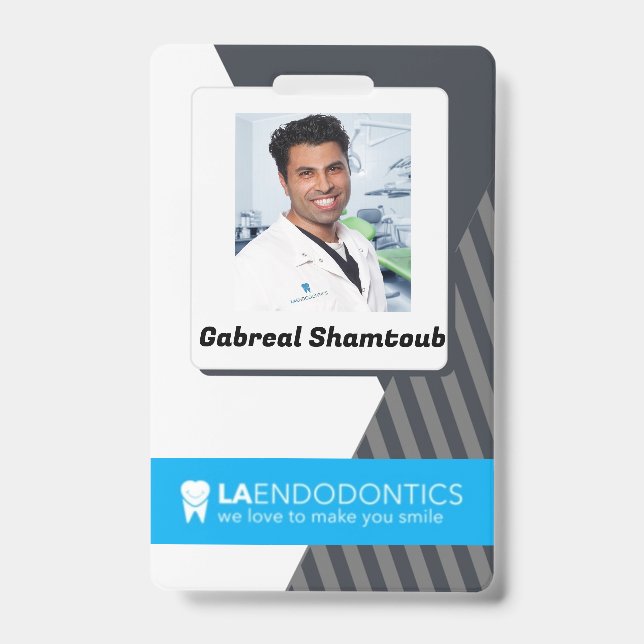 Personalisiertes graues gestripptes Mitarbeiterbil Ausweis (Vorderseite)