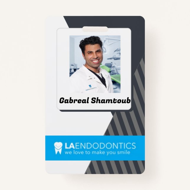 Personalisiertes graues gestripptes Mitarbeiterbil Ausweis (Vorderseite)