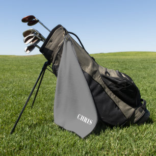 Personalisiertes graues Golfhandtuch