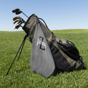 Personalisiertes graues Vintage-Pinstripe-Retro-Mo Golfhandtuch