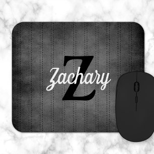 Personalisiertes graues Vintage-Pinstripe-Retro-Mo Mousepad