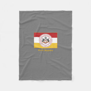 PERSONALISIERTES graues Vlies-Fußbett mit weißem U Fleecedecke