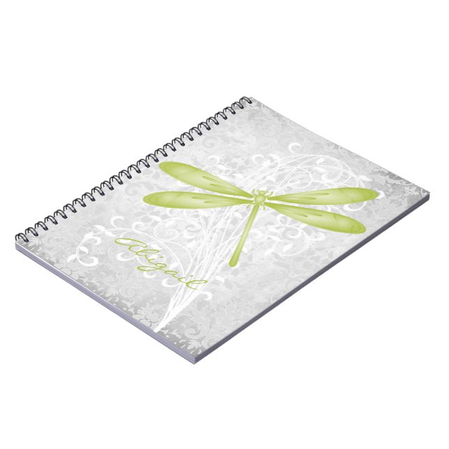 Personalisiertes Green Dragonfly-Notebook Notizblock (Linke Seite)