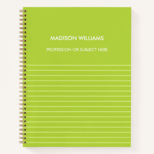 Personalisiertes Green Spiral Notebook Notizbuch