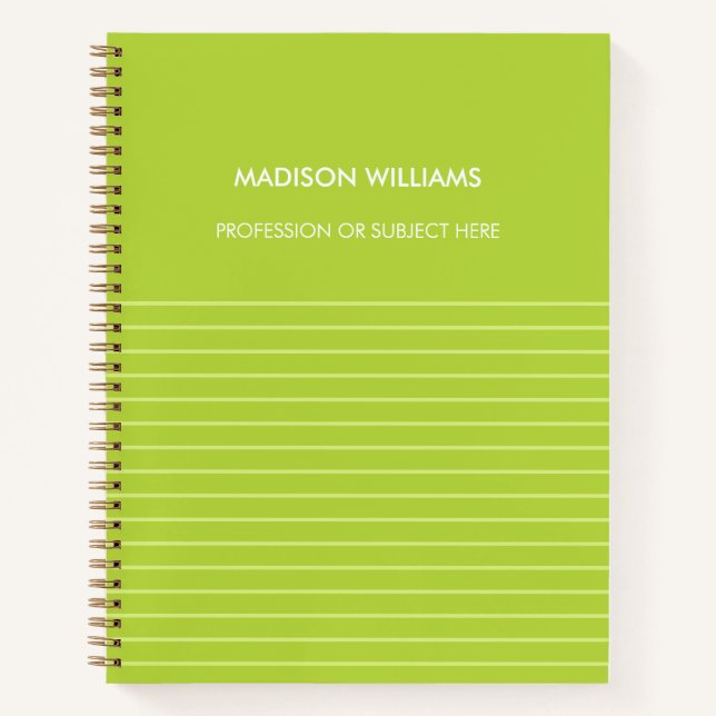 Personalisiertes Green Spiral Notebook Notizbuch (Vorderseite)
