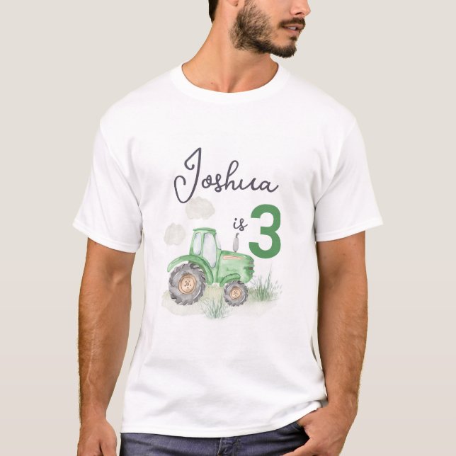 Personalisiertes Green Tractor Thema Männer T - Sh T-Shirt (Vorderseite)