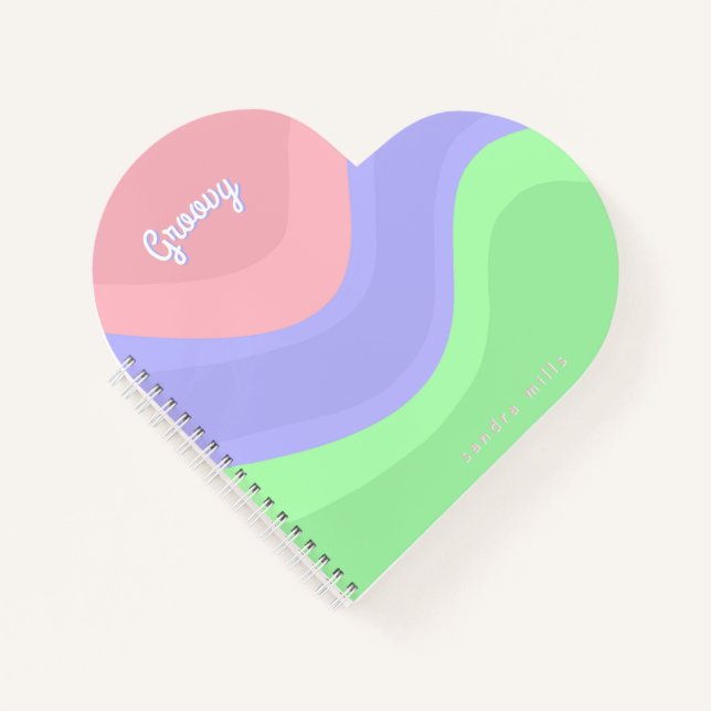 Personalisiertes Groovy Pastell Notizbuch (Vorderseite)