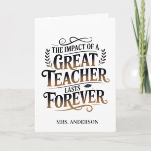 Personalisiertes großartiges Lehrer-Geschenk für i Karte