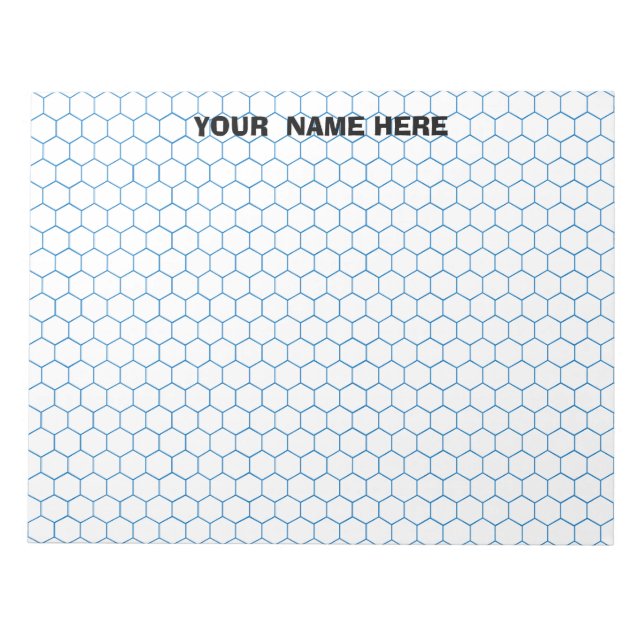 Personalisiertes großes Hexagon Graph Paper Notepa Notizblock (Vorderseite)