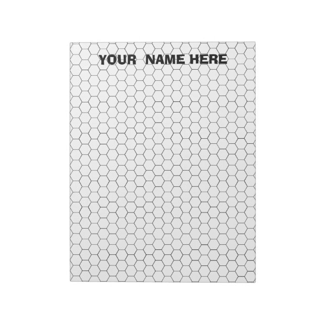 Personalisiertes großes Hexagon-Graph-Papier Notizblock (Rotiert)