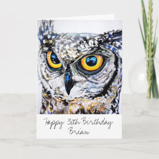 Personalisiertes Großes Horned Owl Happy Birthday  Karte