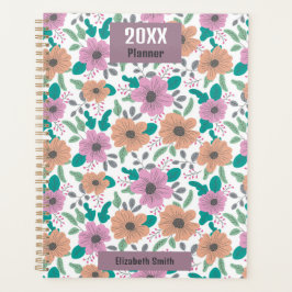 Personalisiertes großes leuchtendes Blumenmuster 2 Planer
