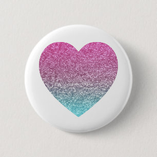 Personalisiertes großes rosa Liebesherz Button